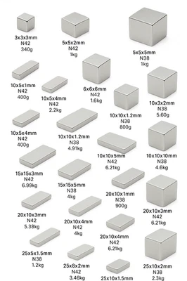 MAAJEEKUTO Neodym Magnete N42 Quader Magnet Plättchen Flache Scheiben Stabmagnet Eckig Mini