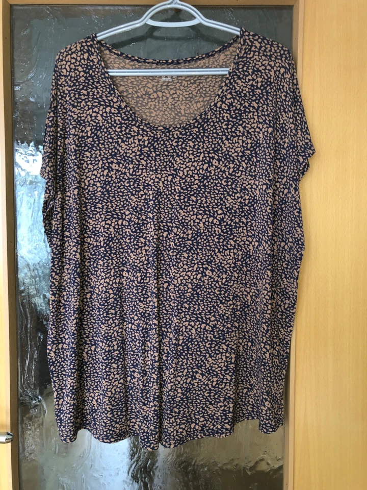 LANDS' END - Damen T-Shirt Kurzarm Plus-Size 2X (52/54) blau-braun - Bild 2 von 3