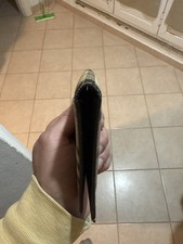 Burberry portafoglio uomo bi-fold in pelle senza portamonete beige Nuovo