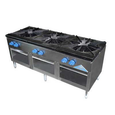 Comstock Castle CSP54 54'' Wide Three Burner Stock Pot Range