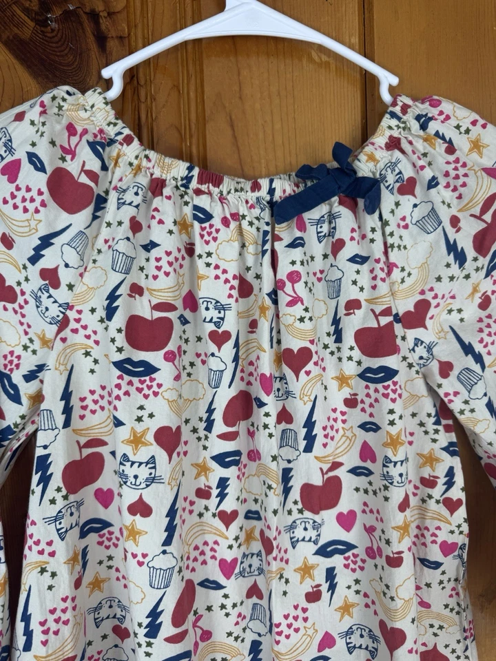 Vestido Happy by Pink Pollo Niñas Multicolor Globo Algodón Gatos Corazones Talla 10Y Foto 3 de 4