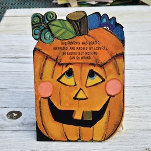 Vintage Hallmark Halloween Christmas Card Jack-O-Lantern Pop Out Card 1970s Used