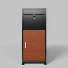 Parcel Drop Box Outdoor Black (Floor Standing),Mechanical Lock,Burglar Resistant