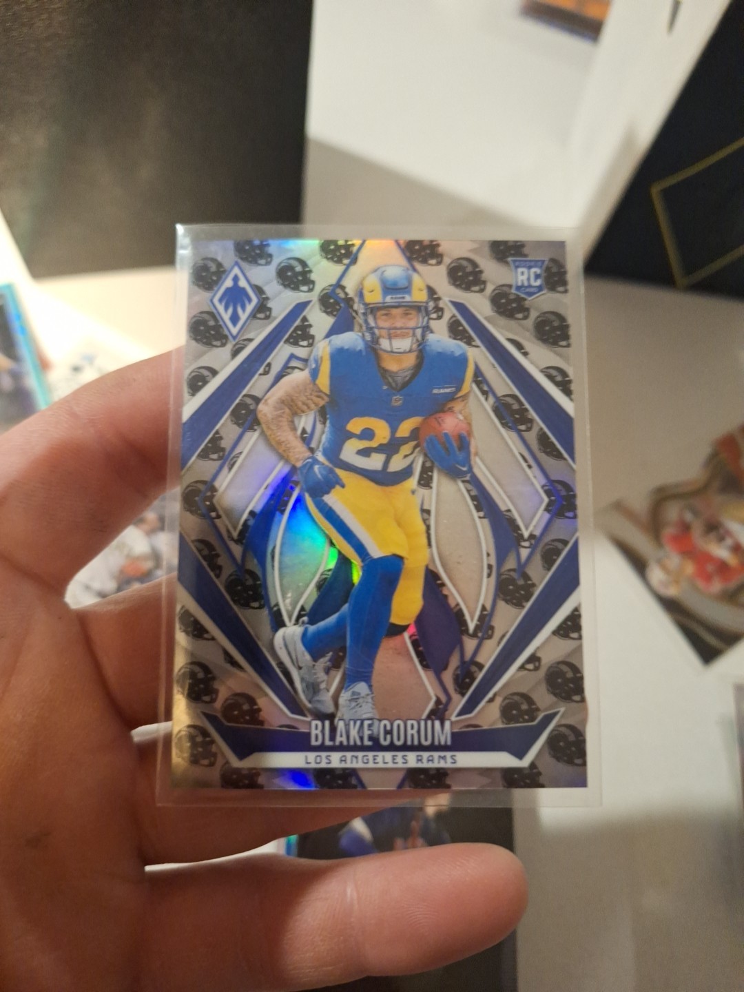 2024 Panini Phoenix - Rookies Blake Corum #158 LA Rams Team Helmet /399 (RC)