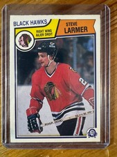 1983-84 O-Pee-Chee #105 Steve Larmer RC NM-MT+ Rookie Card!! Great Condition OPC. rookie card picture