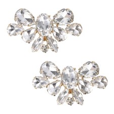 2pcs Rhinestone Shoe Clips Shoes Fashion Accessories for Women Gold Tone
