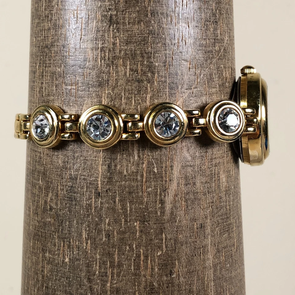 Reloj Avon Mujer AV4004 Vestido Abril Piedra Natal Oro Pulsera Cuarzo 21mm 7 1/2" Foto 3 de 4