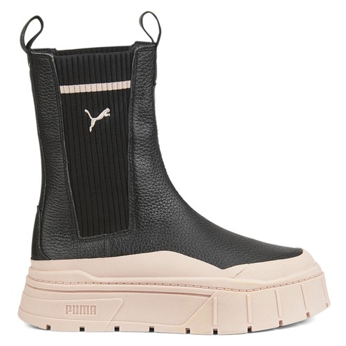 Puma Mayze Stack Round Toe Platform Chelsea Pull On Womens Black, Pink Casual B