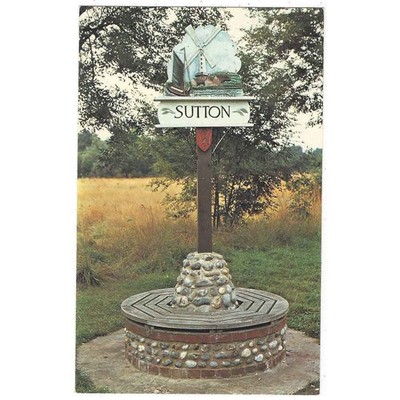 SUTTON Norfolk, The Village Sign Postkarte, unbenutzt