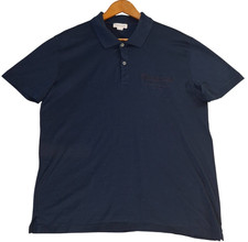 Alexander McQueen Polo Shirt Mens Medium Navy Embroidered McQueen Logo Designer