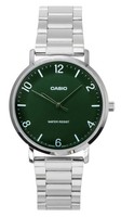 Casio Standard Analog Edelstahl GrüNes Zifferblatt Quarz MTP-VT03D-3B Herrenuhr