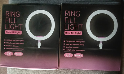 Set 2 Ring Fill Light 10 inch Multiple Color Temperature ZD666 New in Orig Boxes