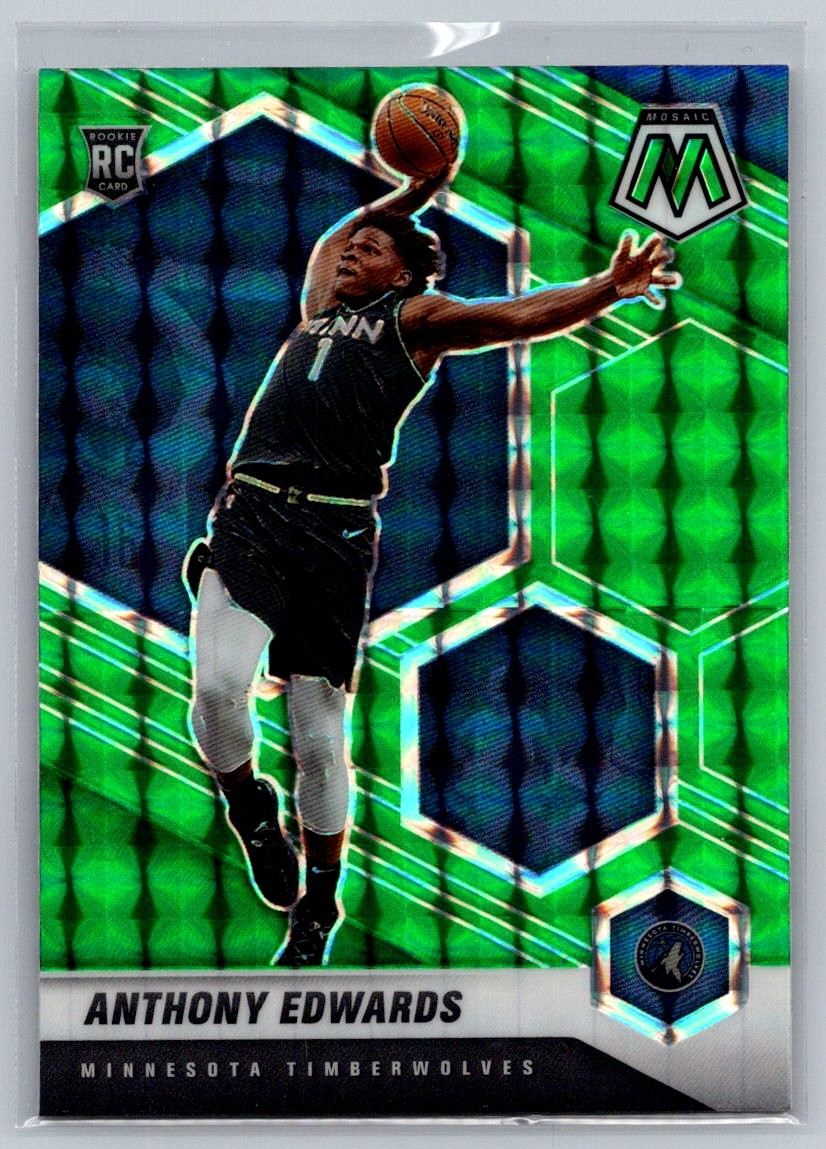 2020-21 Panini Mosaic #201 Anthony Edwards Mosaic Green