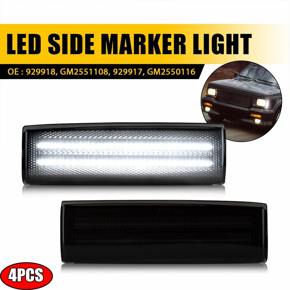 Luces de señal LED blancas ámbar marcador delantero para Chevrolet S10 GMC Jimmy S15 Foto 2 de 4