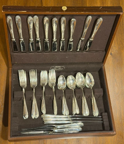 Sterling Silver Sweetheart Rose Flatware Set – 73 Pieces – 3,462g -Serving Piec