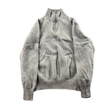 Christian Lacroix Sweater Youth Large Gray Extra Fine Merino Wool Quarter Zip