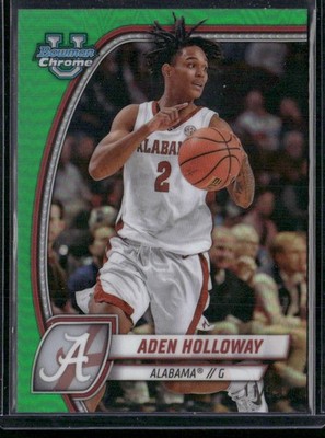 2024-25 Bowman University Chrome #57 Aden Holloway Green Refractor #/99
