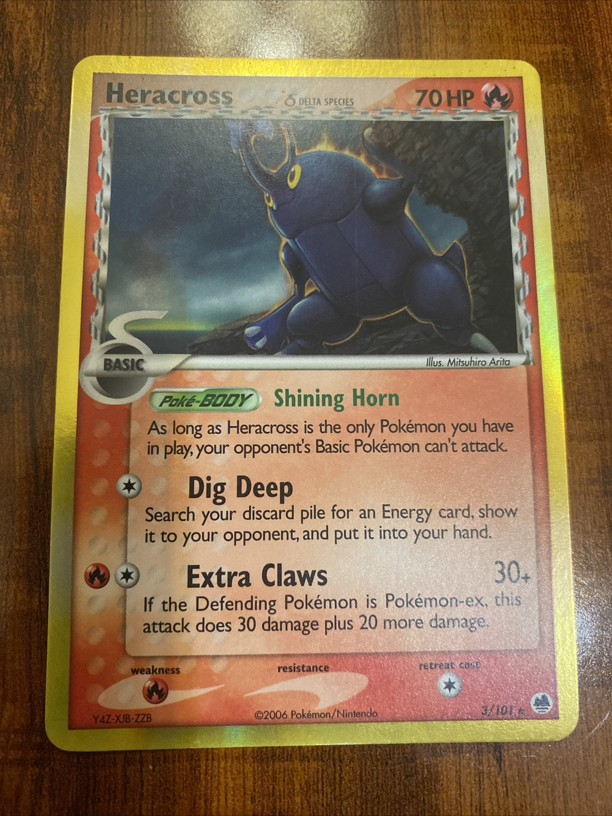 Pokemon Heracross Delta Species 3/101 Dragon Frontiers Holo Rare
