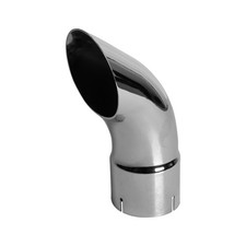 4 X 12 Curved End Pipe Exhaust Stack Chrome Replacement For Universal