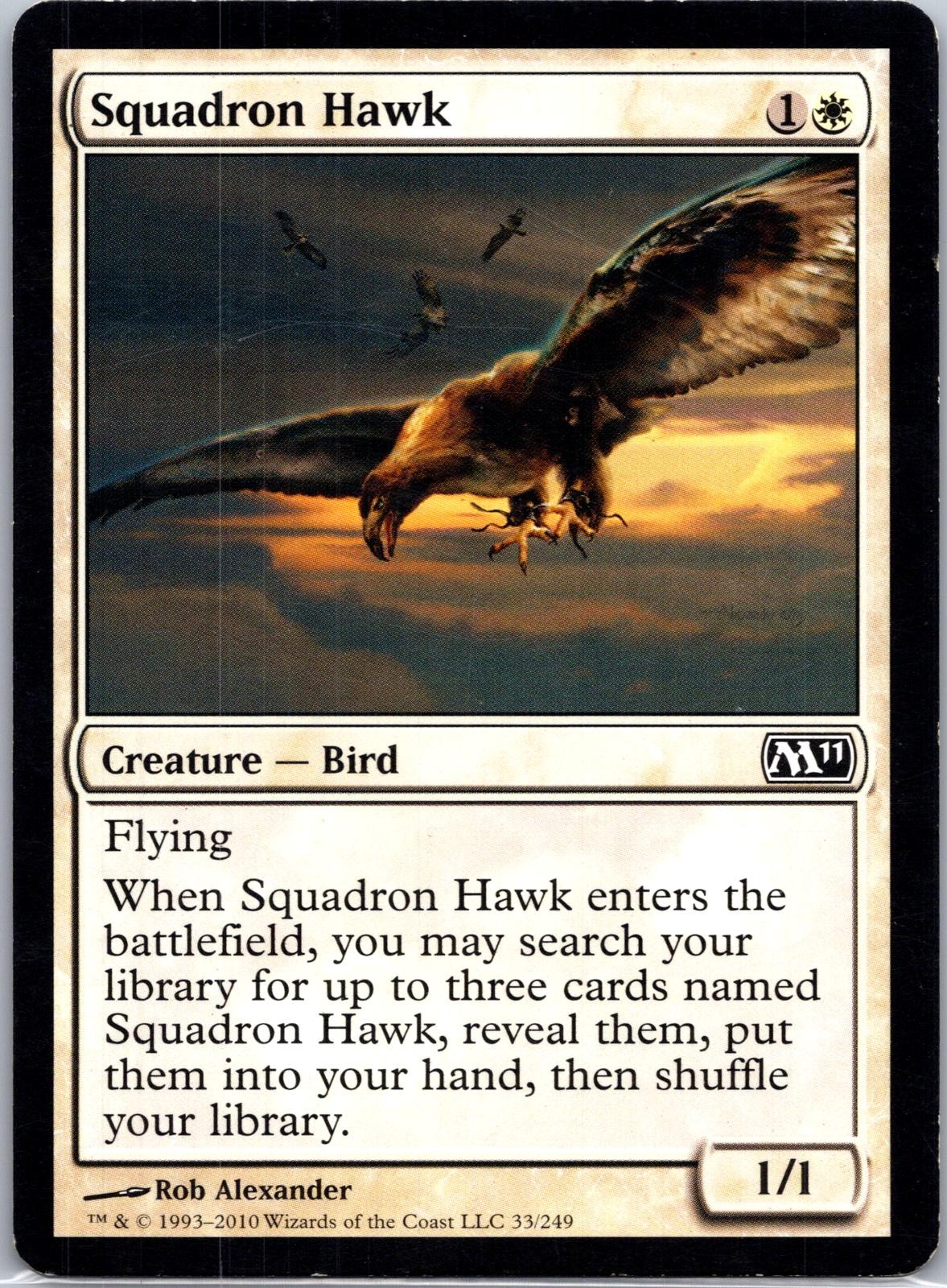 Squadron Hawk 33 Common Magic 2011 (M11) Magic: The Gathering Moderately Played