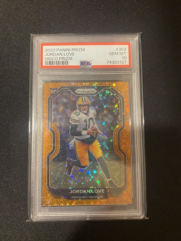 2020 Prizm Jordan Love Orange Disco PSA 10 PACKERS ROOKIE RC