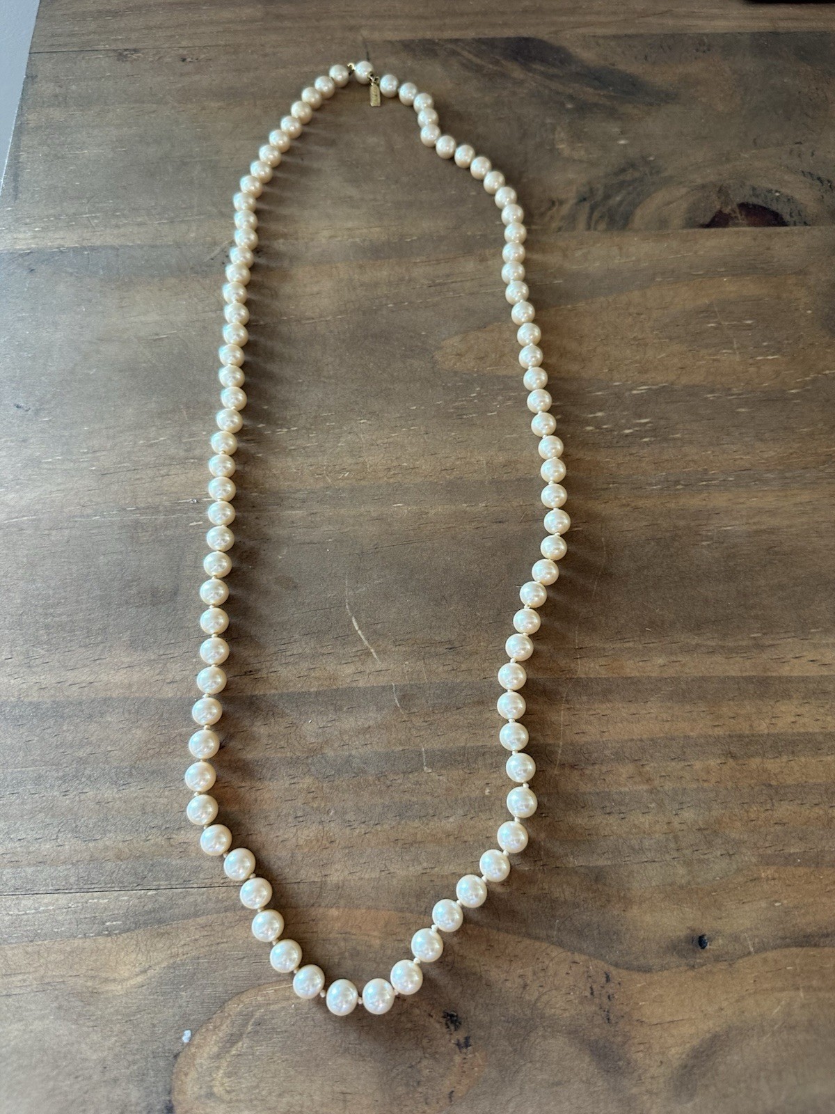 Vintage Marvella Pearl Necklace Graduated Champagne