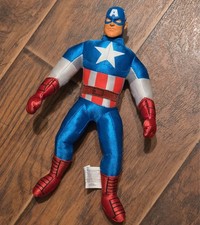Vintage Captain America Plush Figure Field Consumer Products 2001 Marvel Toy