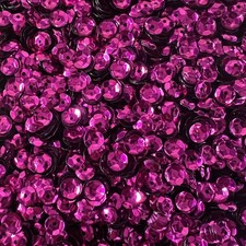 6mm Cup Sequins Magenta Pink Metallic Shiny Made in USA