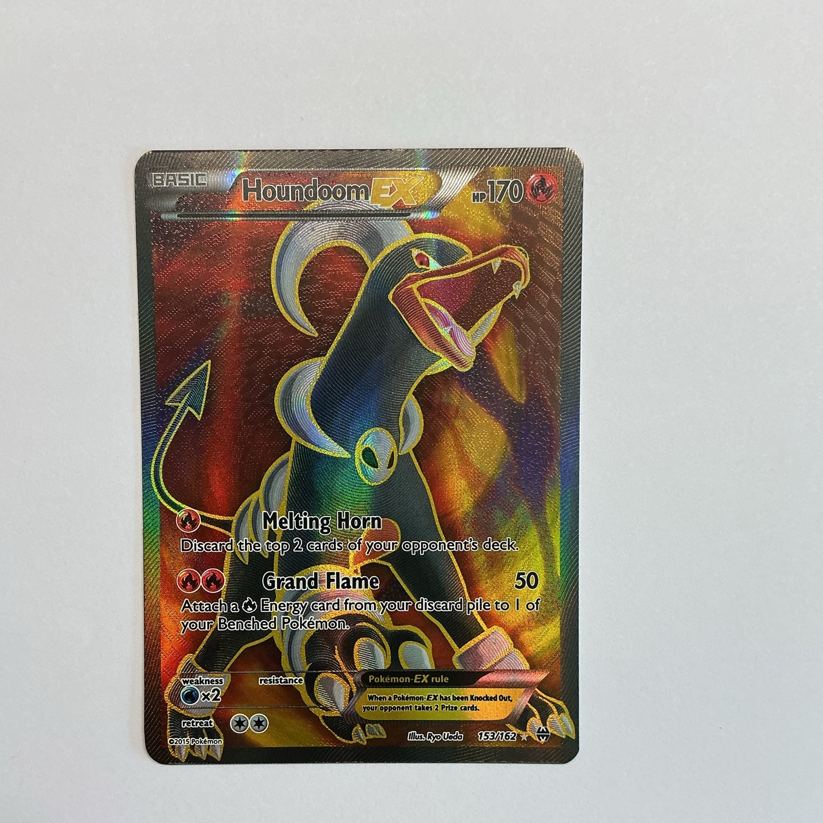 Houndoom EX Full Art153/162 XY Breakthrough Holo Pokemon Card LP+