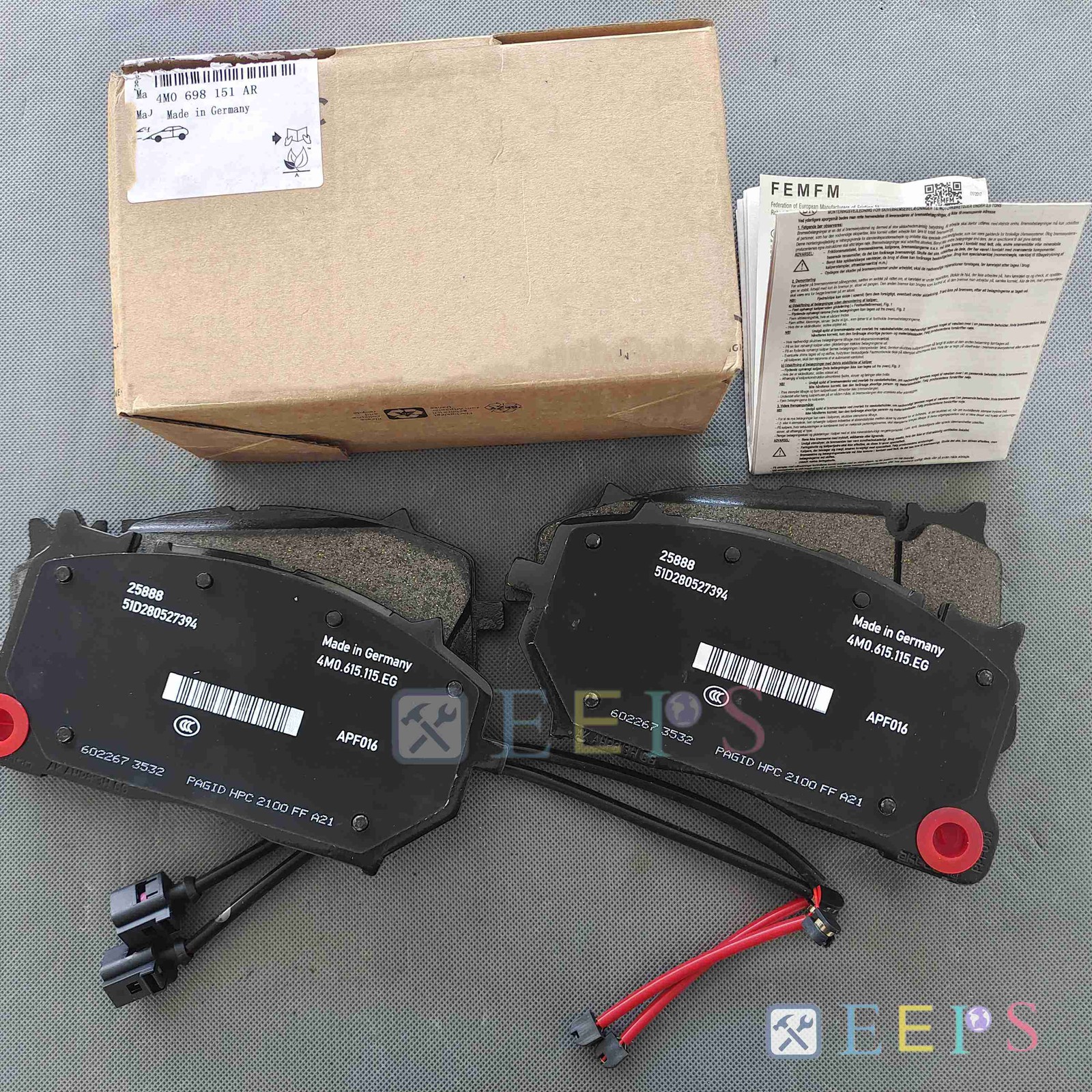 Front Brake Pad Kit With Sensors For Lamborghini Urus 2018-2020 4M0698151AR