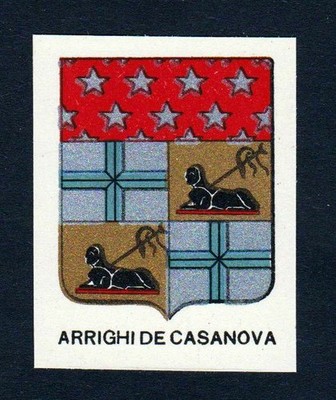 ca. 1880 Arrighi Casanova Wappen Adel coat of arms heraldry Lithographie  145758