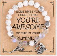 Cheer Bracelet with Encouragement Card Cheer Team Gift Beaded Charm Jewelry