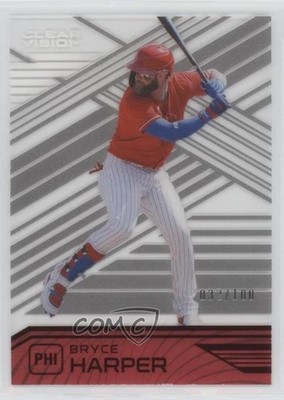 2021 Panini Chronicles Clear Vision Red 32/100 Bryce Harper #3 o7m