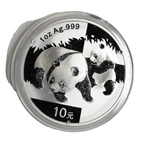 New Listing2008 Chinese .999 Fine Silver Panda 10 Yuan Coin BU in Capsule