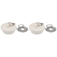 1-1/2" White Tub Stoppers Rubber DIY Bathtub Stoppers , 2Pcs