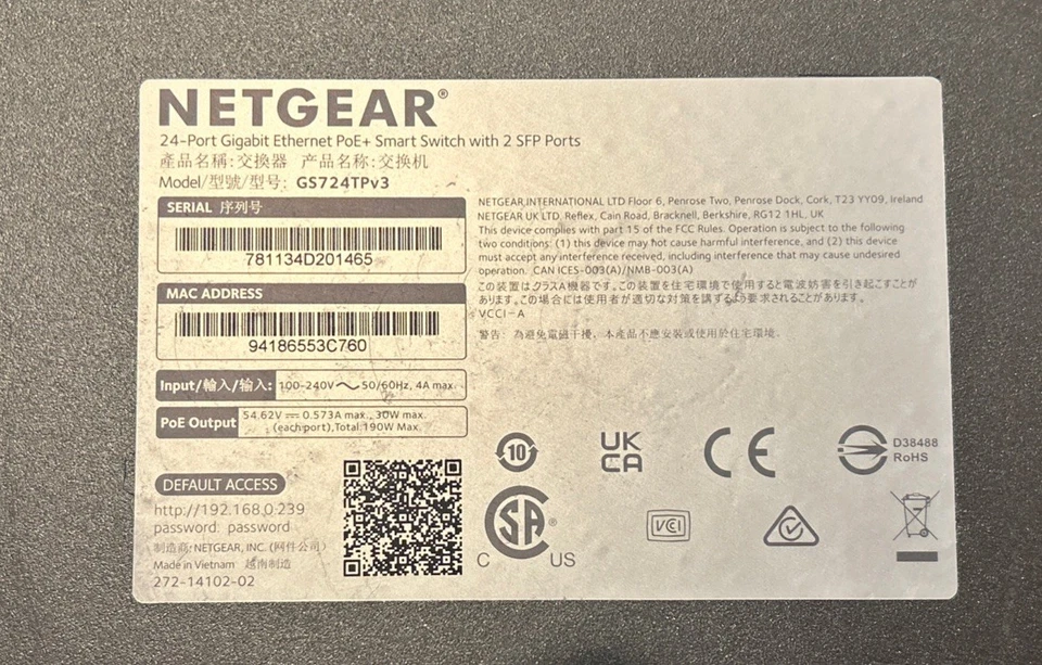 NETGEAR GS724TP v3 24-Port Gigabit Smart Managed Switch w/ PoE+ - Image 4 of 4