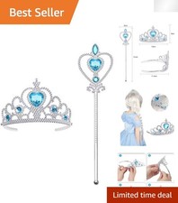 Delightful Princess Dress-Up Accessories: Crown and Wand Set for Girls