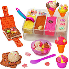 Sensory Bin - 29 Pcs Ice Cream Toy Shop Play Sand Kit with 9 Ice Cream Sand Toys