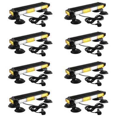 8x LED Strobe Flashing Light Bar -Double Side 30 High Intensity Emergency Hazar