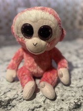 Ty Ruby Pink Monkey Beanbag Plush Toy, Character Ruby, TY beanie babies 10inch