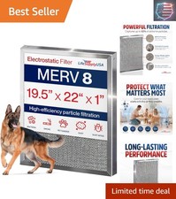 20x22x1 Electrostatic Air Filter, MERV 8, Washable, Reusable Furnace AC/HVAC ...