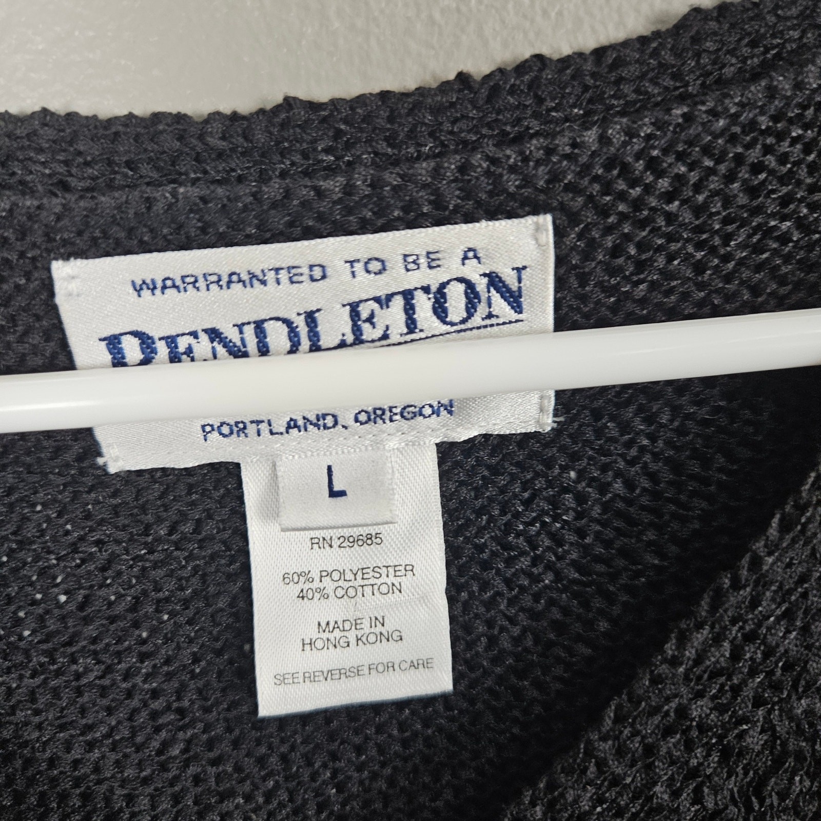 Pendleton Vintage Basic Black V Neck Minimalist  … - image 3