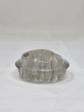 Vintage Clear Glass Round Domed 9 Hole 3.25x1.5 Flower Frog Holder