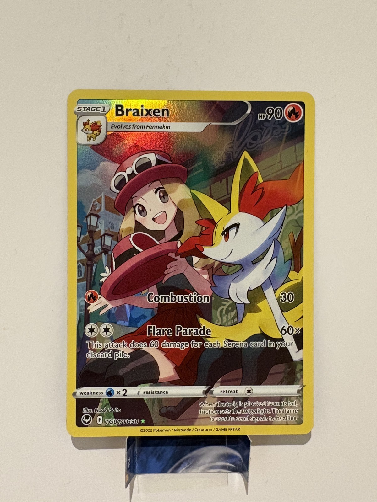 Braixen #TG01 Pokemon Silver Tempest NM