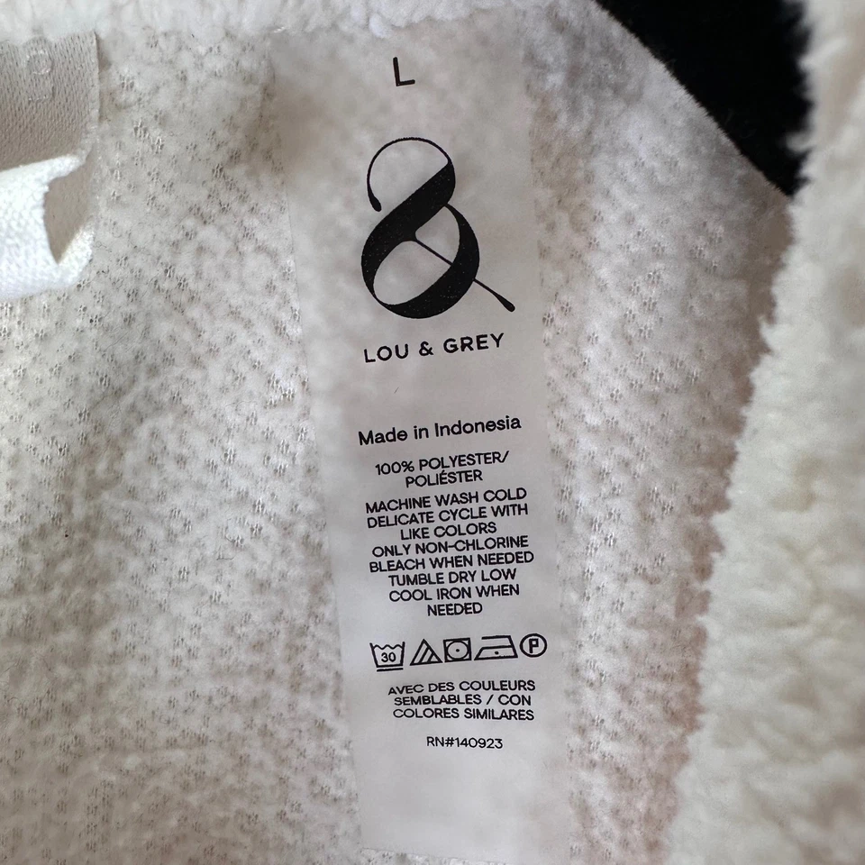 Acogedora chaqueta polar Lou & Grey para mujer L crema de gran tamaño con botones Cottagecore Foto 4 de 4