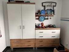 PAIDI Kinderzimmer Leo komplett: Bett, Kleiderschrank, Wandregal, Kommode