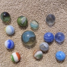 Cat's Eye Glass Toy Marbles Assortment, Machine Made, Various Colors Patterns