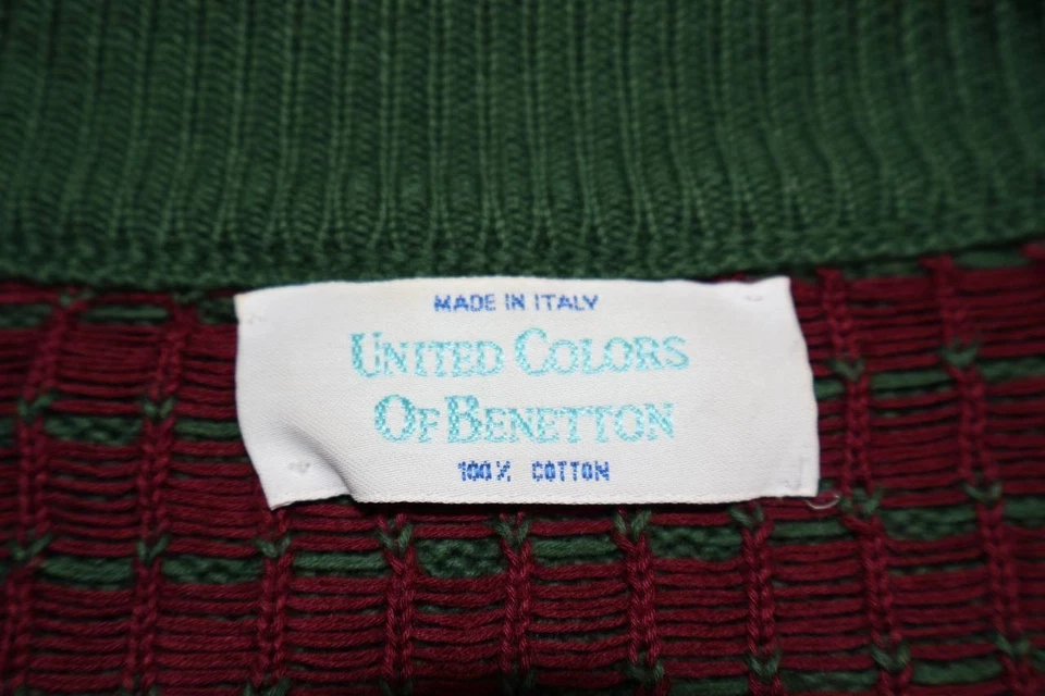 Cárdigan de Algodón Vintage United Colors Of Benetton Talla Italiana XL Patrón Azteca Foto 3 de 4