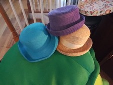 Lot of 3 Vintage Fashion Hats Collection Ladies Womens Decor weaved