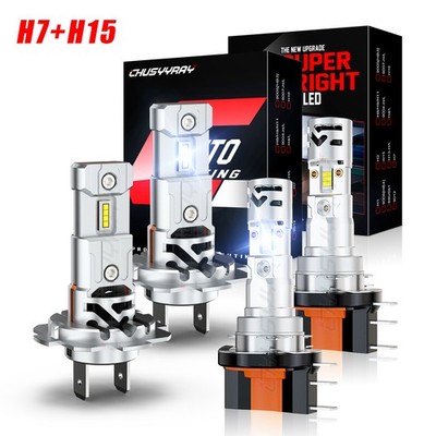 For 2014-2016 BMW 228i 4X LED Hi/Lo Beam Headlight H7+H15 Bulbs 6000K White